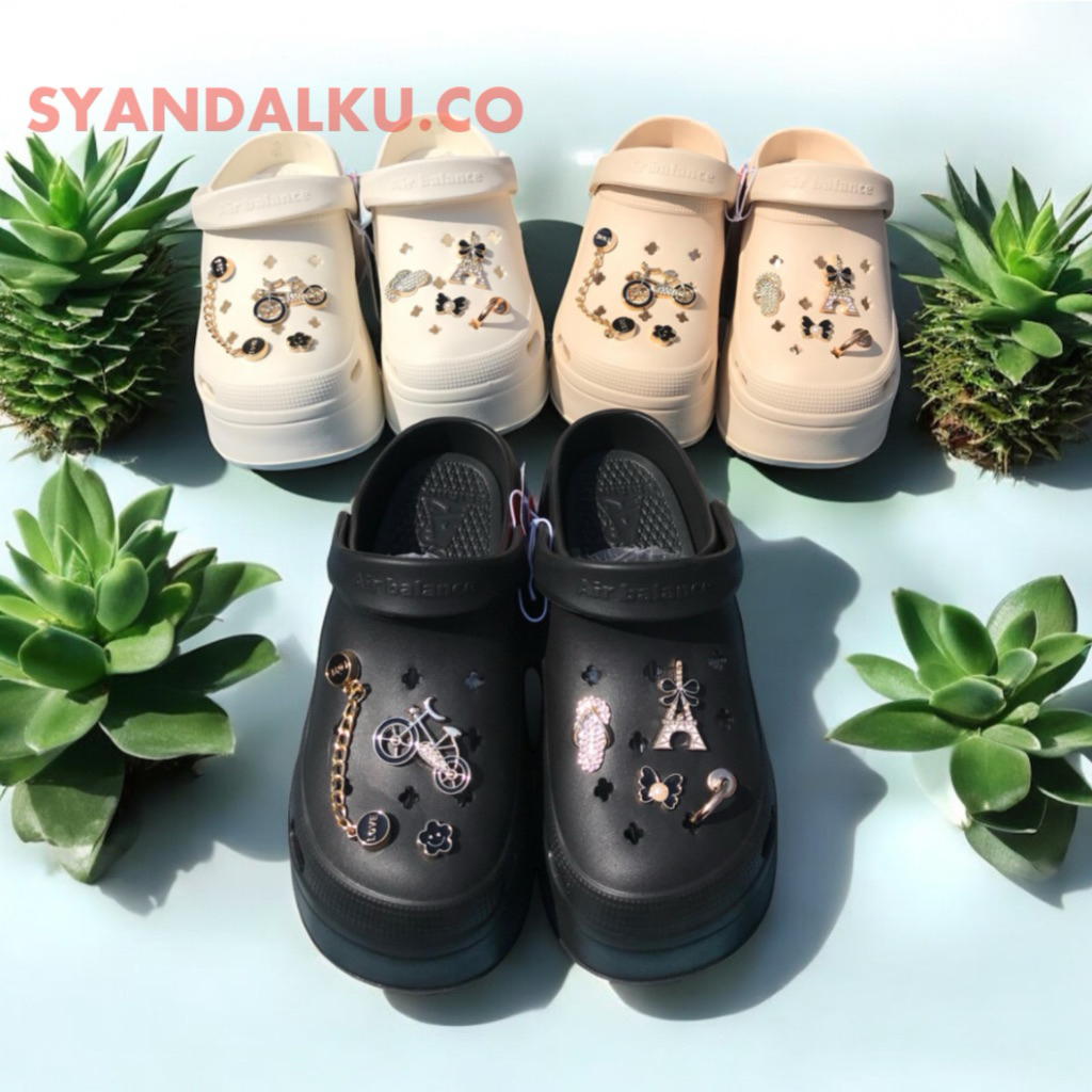[SYANDALKU.CO] Sandal Baim Wanita CLOG Cans Eiffel Jibitz Terbaru 819-I