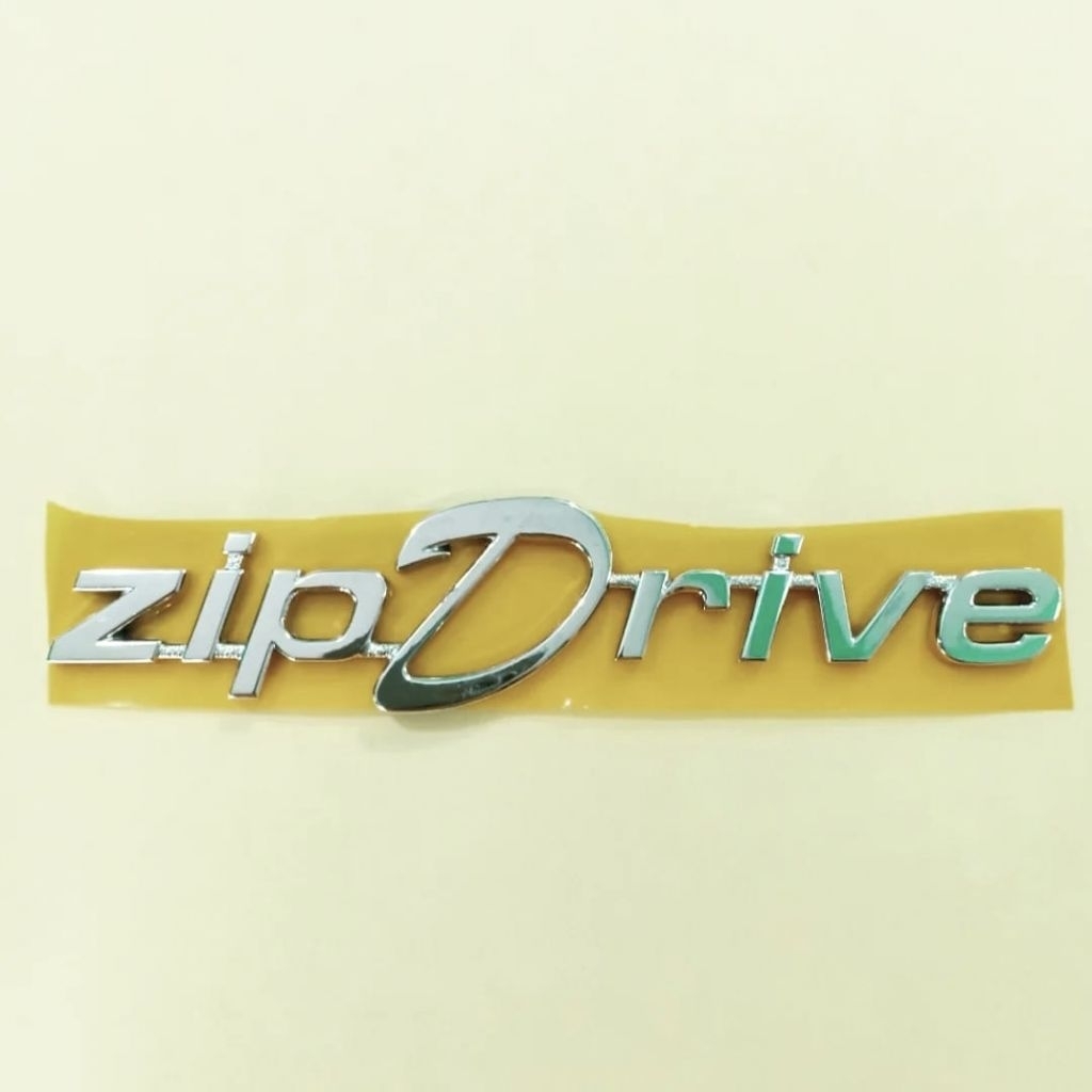 Emblem logo zipdrive zip drive ukuran original kia visto silver chrome timbul
