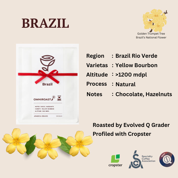 

Brazil Cerrado Rio Verde Yellow Bourbon - Arabica Single Origin Specialty Coffee Natural