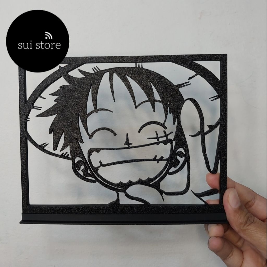 Pajangan Luffy One Piece Silluete Meja dan Tembok