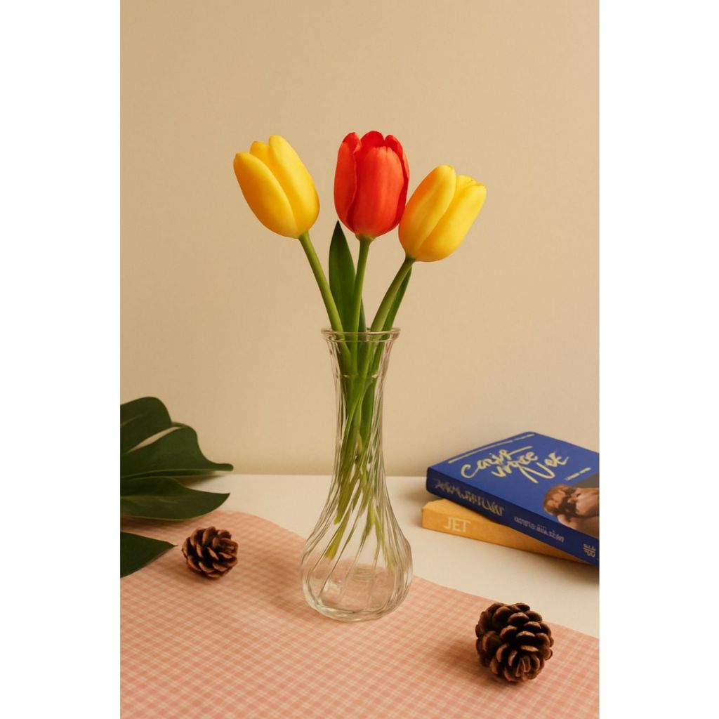 Vas Kaca Korea/ Vas Kaca Kecil/ Vas Mini/ Vas Kaca Hias/ Vas Bunga Aestetik/ Vas Bunga Kaca Mini