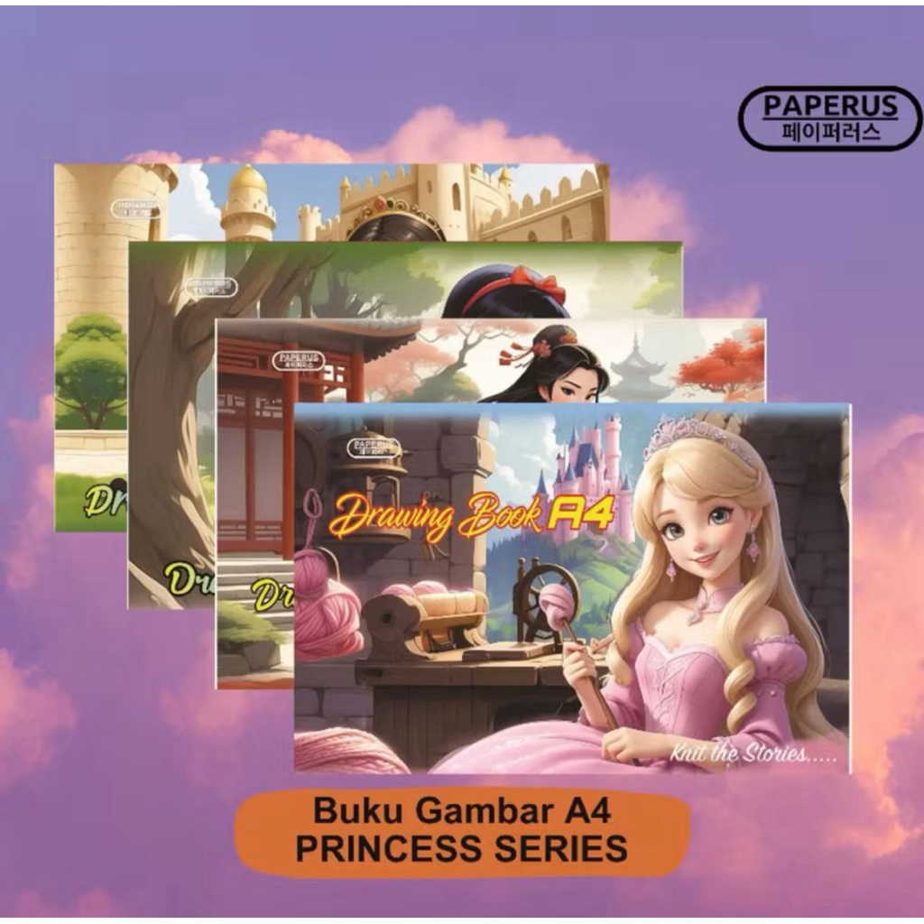 

GROSIIR 1 PAK (10pcs) BUKU GAMBAR A4 PAPERUS / buku gambar fancy tk paud murah