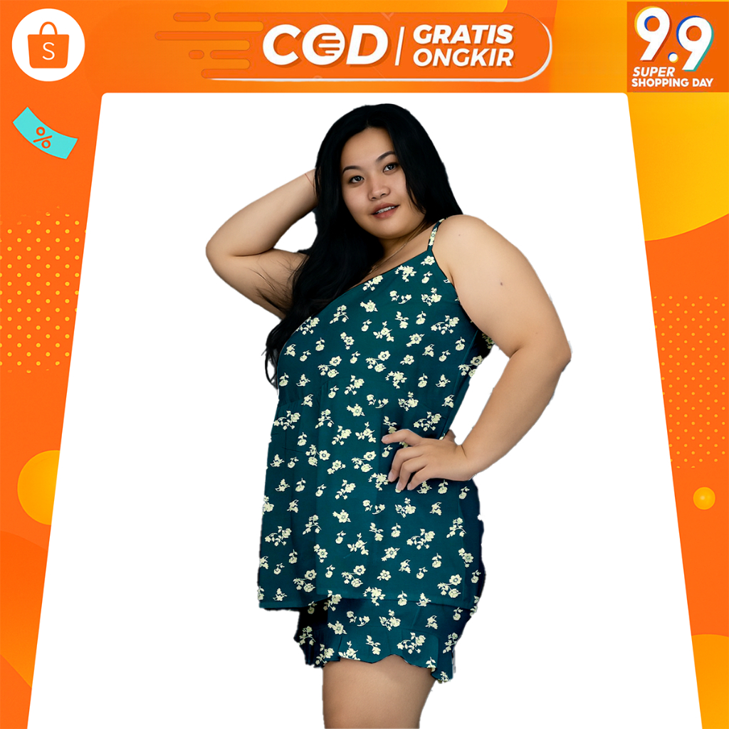Setelan baju tidur pendek tanktop rayon Bali oneset