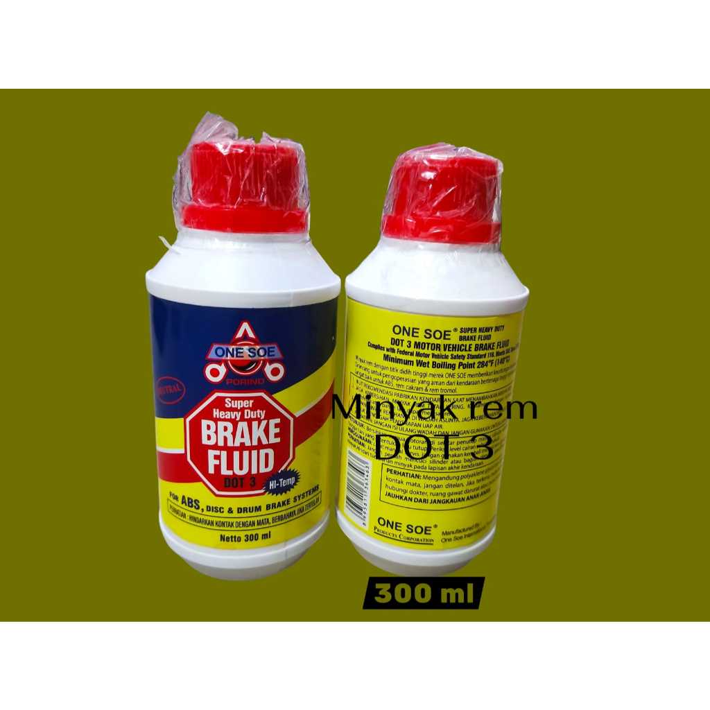 Minyak Rem Oli Rem One Soe 300ml Dot 3 warna Merah Bisa Untuk Motor / Mobil