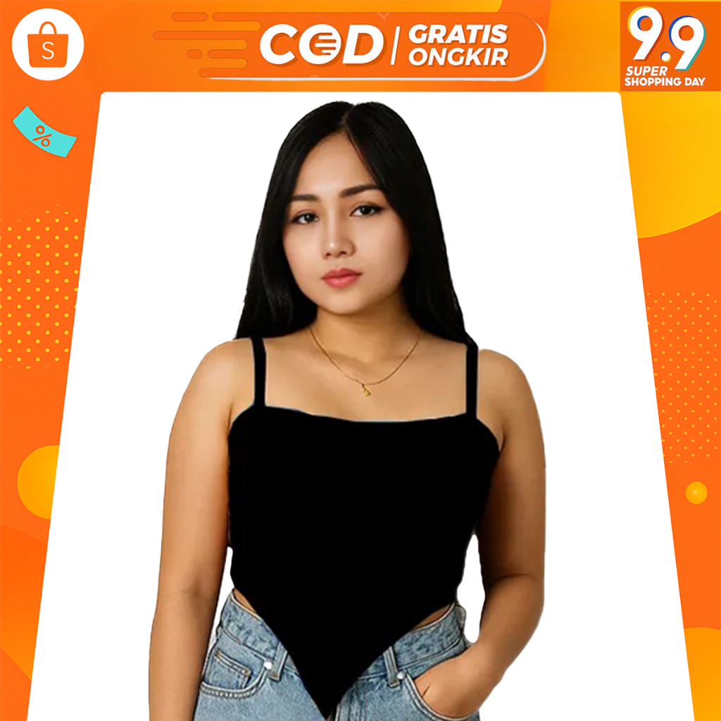 Crop bandana wanita scarf outer casual rayon