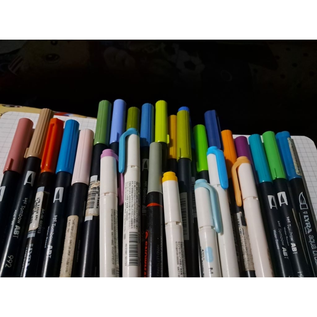 preloved brush pen tombow brush pen lyra highlighter stabilo mildliner