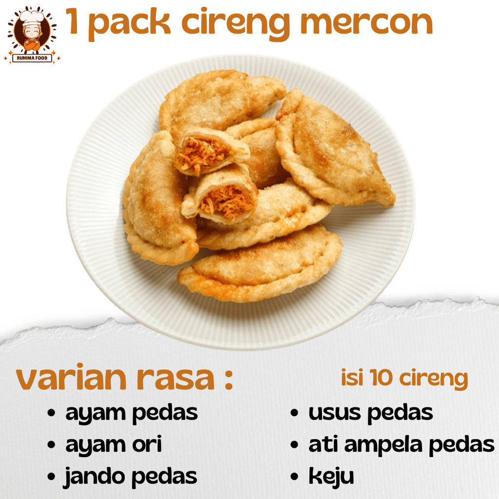 

CIRENG MERCON ISI AYAM SUWIR PEDAS / JANDO PEDAS / USUS PEDAS / ATI PEDAS / KEJU