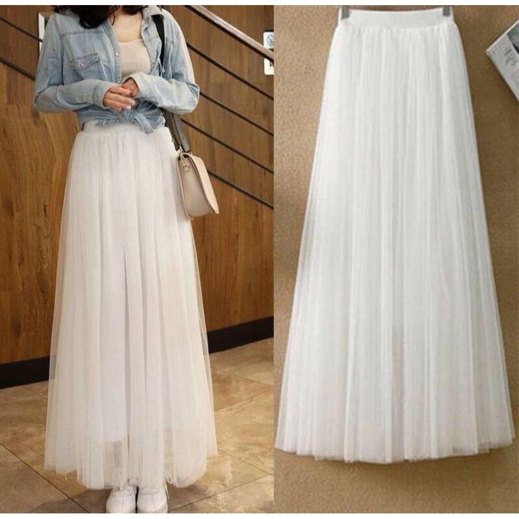 Rok Tutu Tile Polos Dewasa Rok Panjang Bawahan