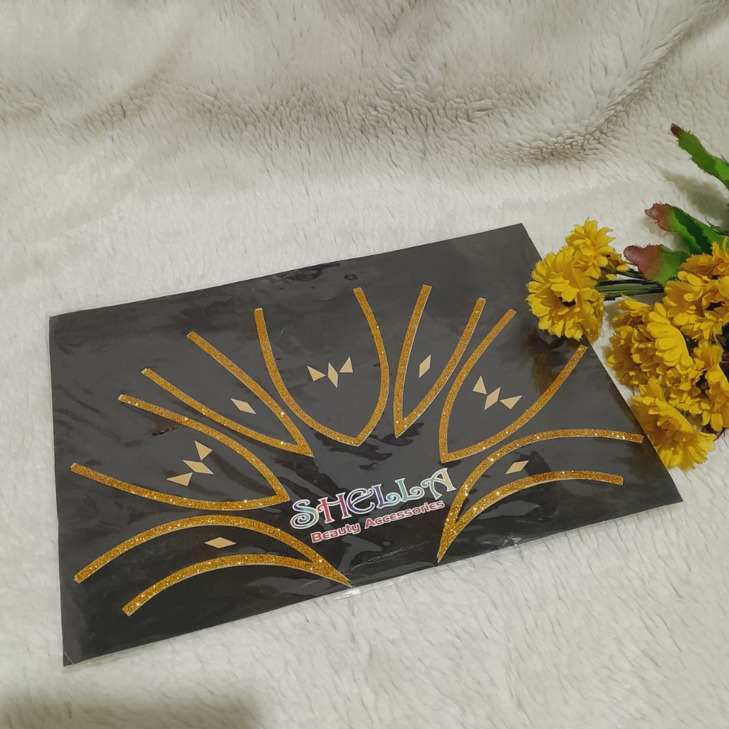 Stiker Rias Pengantin Jawa Paes Siap Pakai Warna Emas