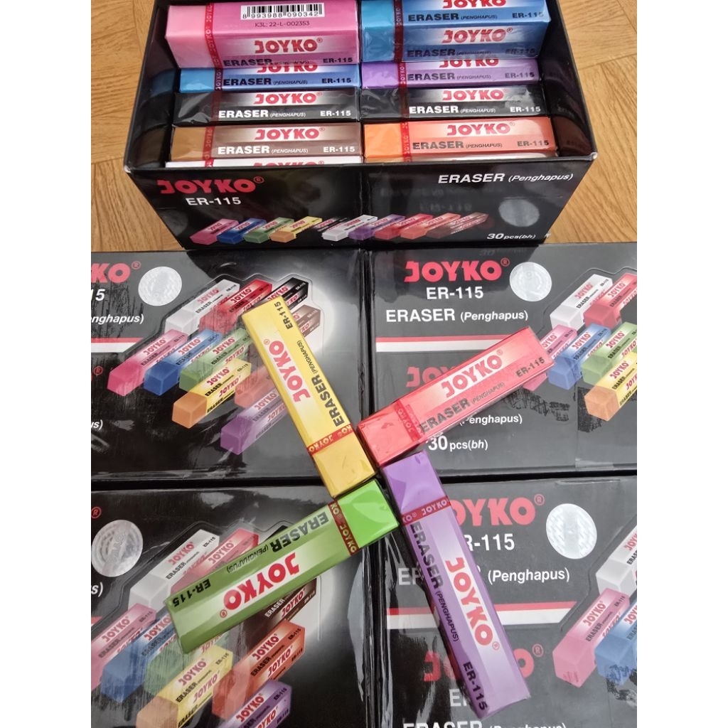 

Joyko Penghapus Panjang ER-115 Warna Warni Rainbow Eraser Gangsing Penghapus