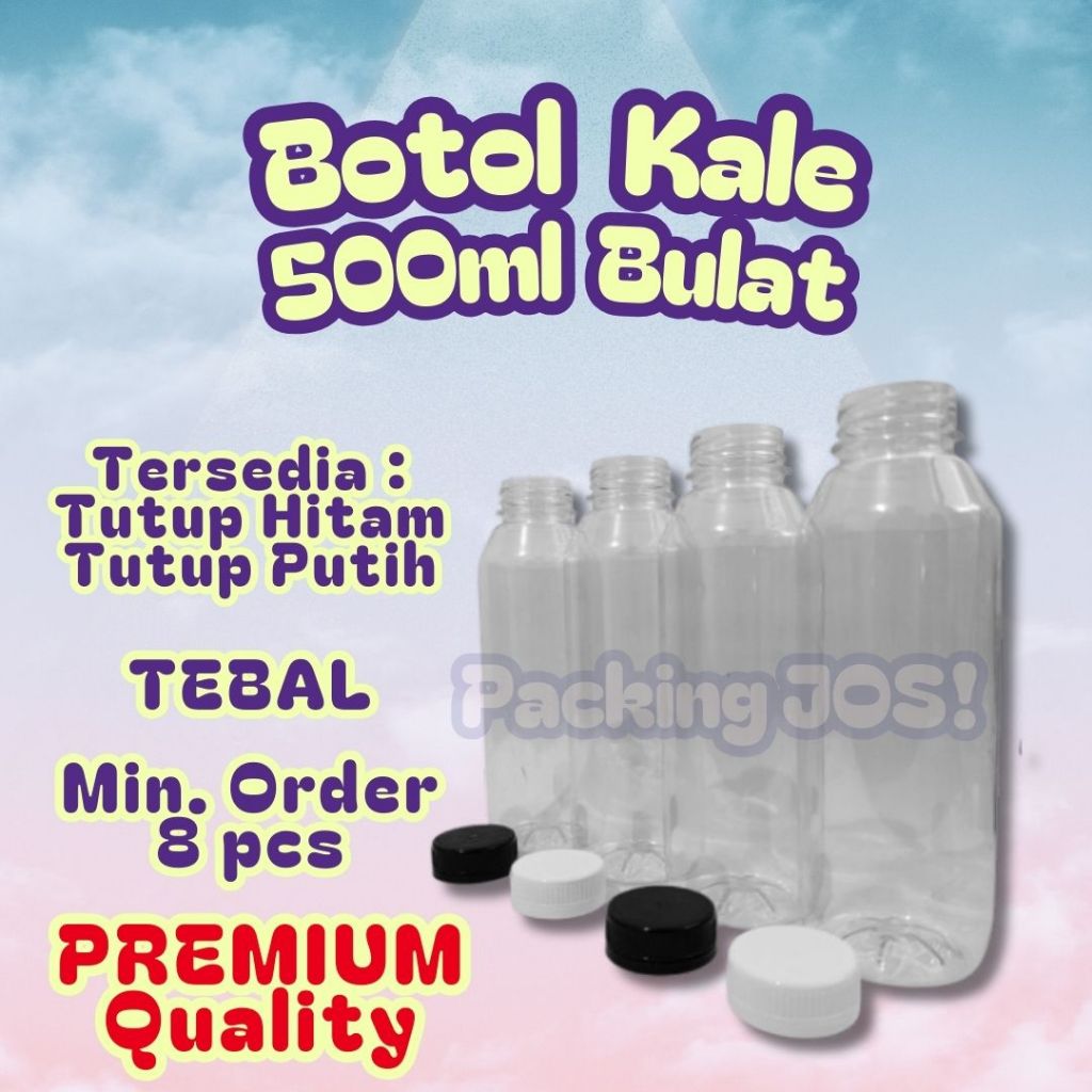 Botol Kale Plastik 500ml / Botol Plastik Bulat 500ml / Kemasan Botol Kale 500 ml