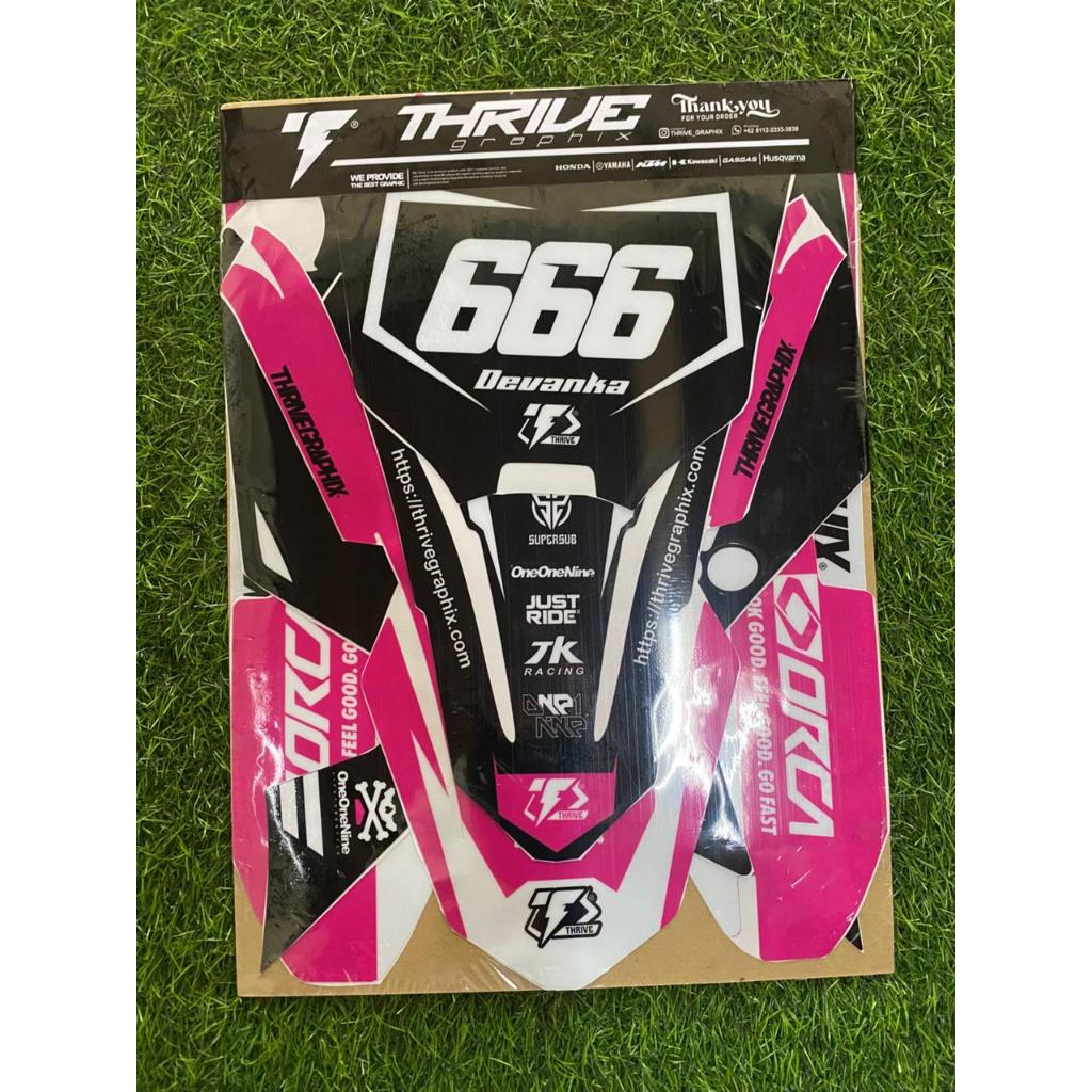 DECAL KAWASAKI DTRACKER PINK HITAM - STIKER DTX PREMIUM BEBAS REQUEST