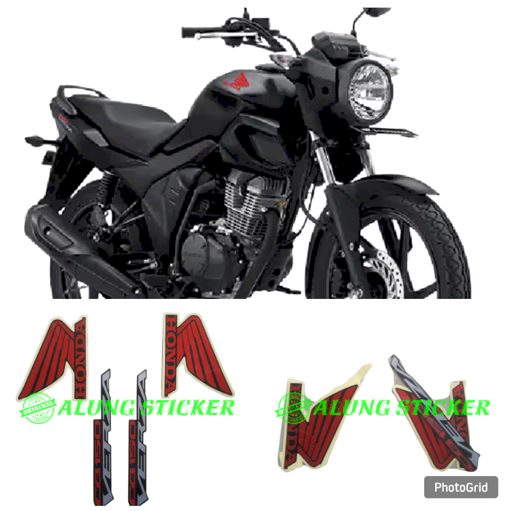 STIKER STRIPING MOTOR CB150 VERZA 2025 CW HITAM DOFF STANDAR