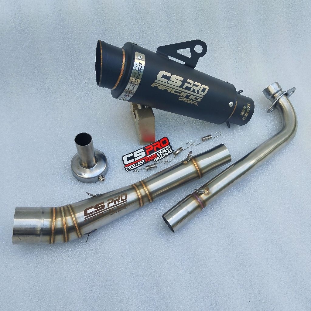 Knalpot original Cs Pro racing TR1 blackdof coating fullset untuk motor bebek Jupiter z Jupiter z1 J