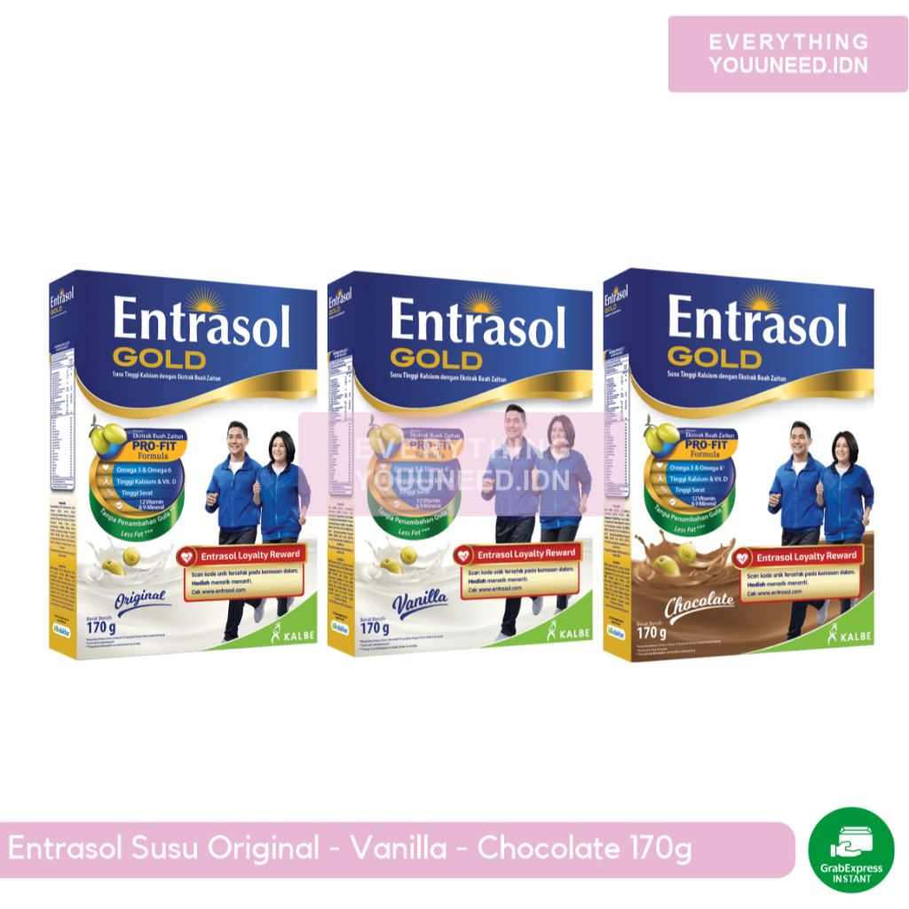 Entrasol Gold Susu Rasa Original | Vanilla | Chocolate 170gr
