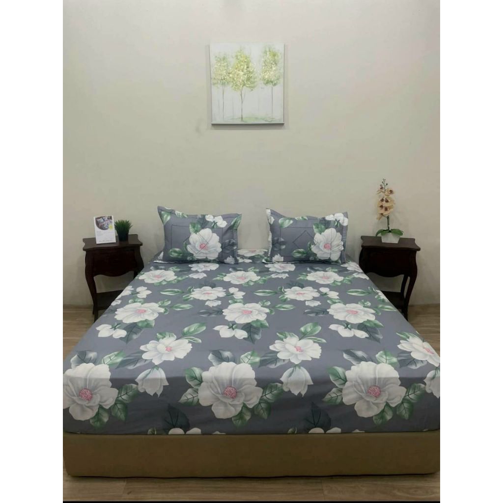sprei estetik botak ukuran 180x200x30 bahan mikro