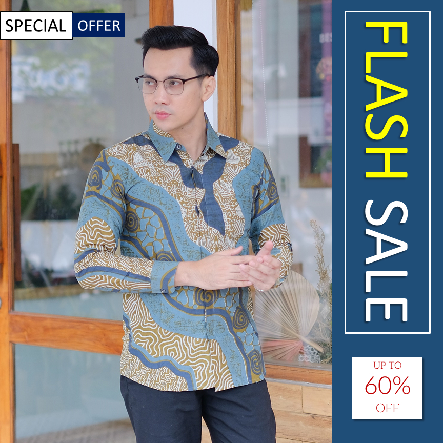 Lawasan Batik Premium Pria Slimfit Lengan Panjang Modern Furing - HB048 Hijau Mint