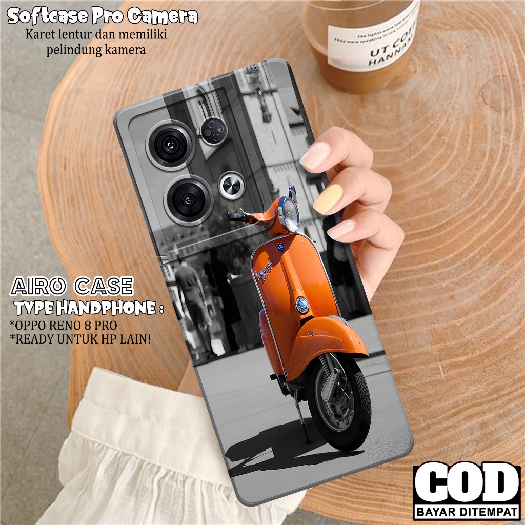 Case Oppo Reno 8 pro Terbaru - Softcase Oppo Reno 8 pro - Fashion Case VESPA - Casing Oppo Reno 8 pr