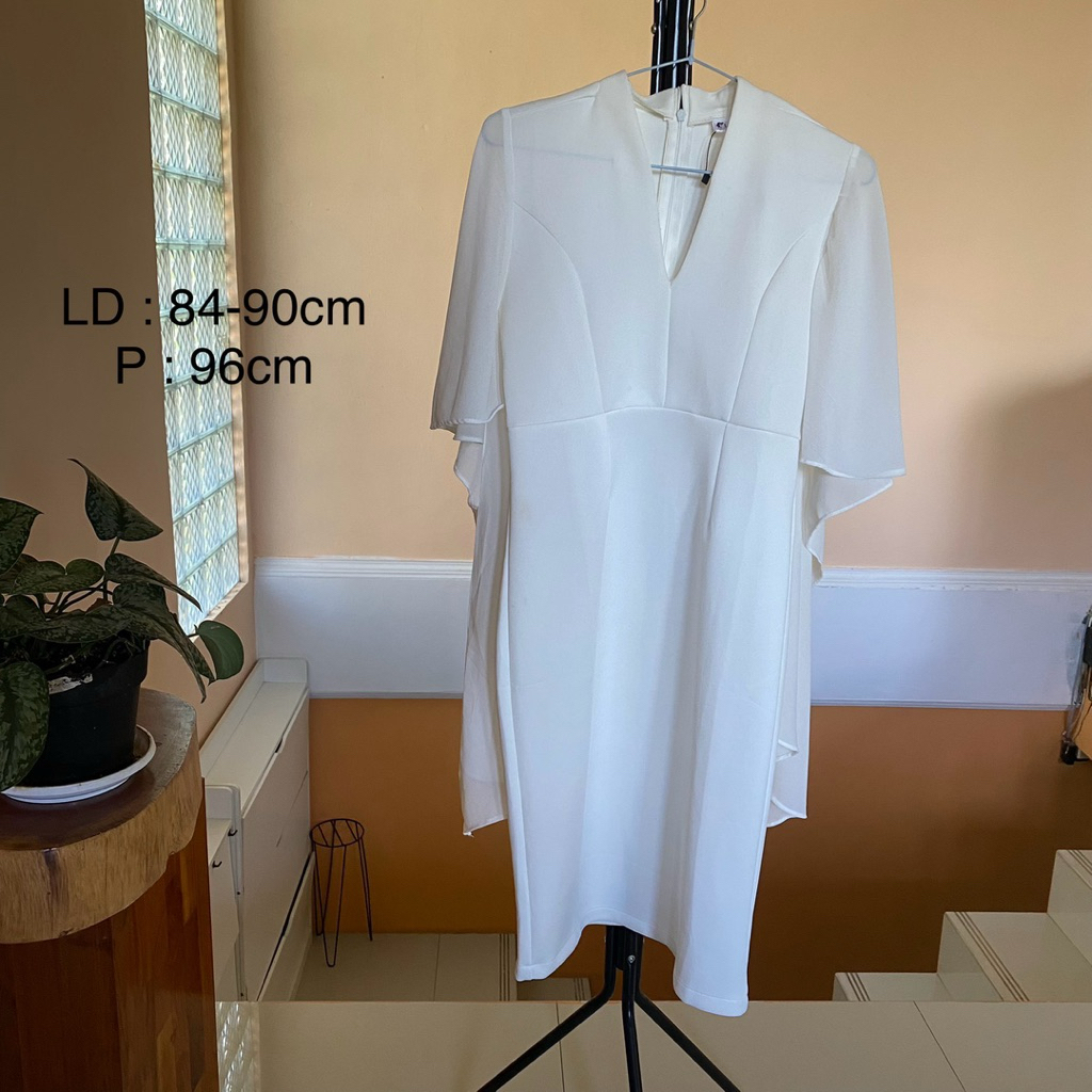Dress putih scuba mix sifon