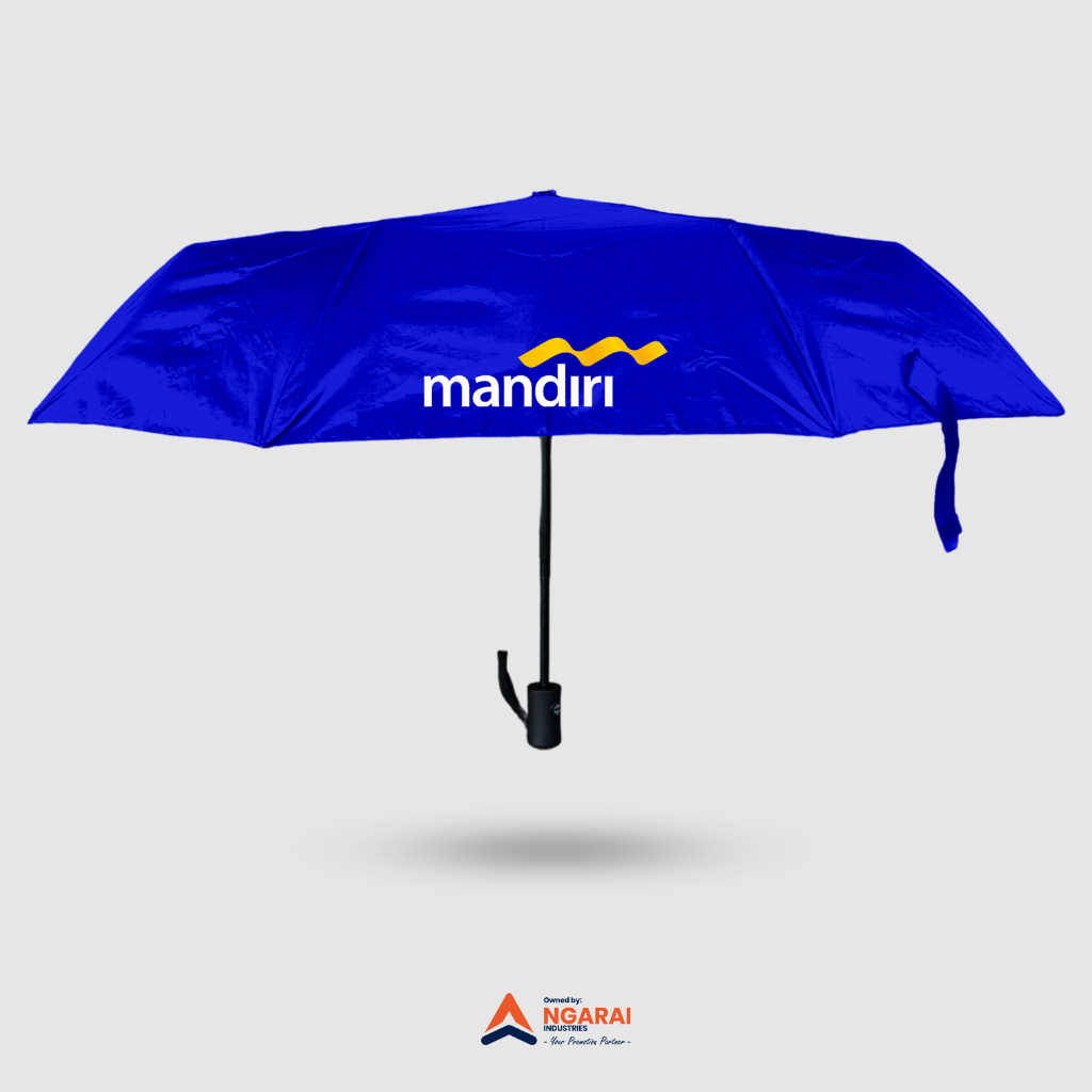 READY STOCK Ngarai Payung Lipat Otomatis Souvenir Promosi Logo Bank Mandiri