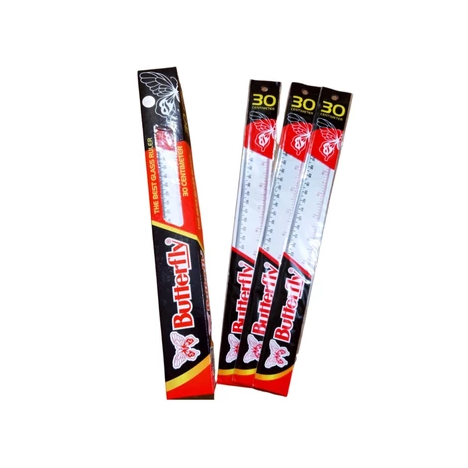 

Penggaris Butterfly Plastik Putih Bening Panjang 30cm