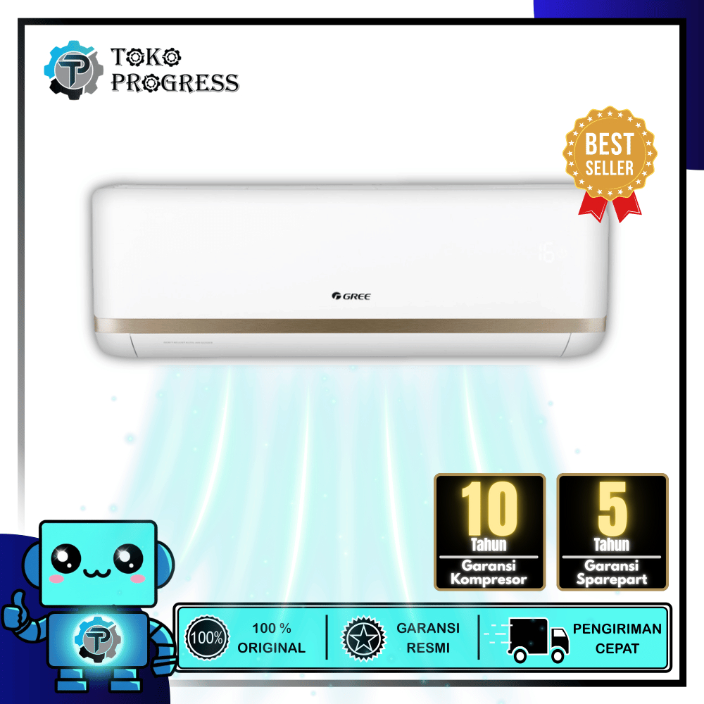 AC GREE GWC-0707CSS COMBO SPLIT 3/4 PK + 3/4 PK INVERTER LOW WATT