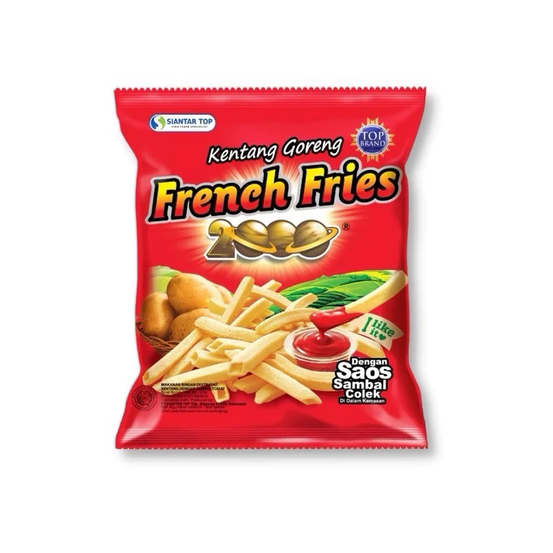 

French Fries 2000 Snack Premium 62 Gram Gr dengan saos sambal