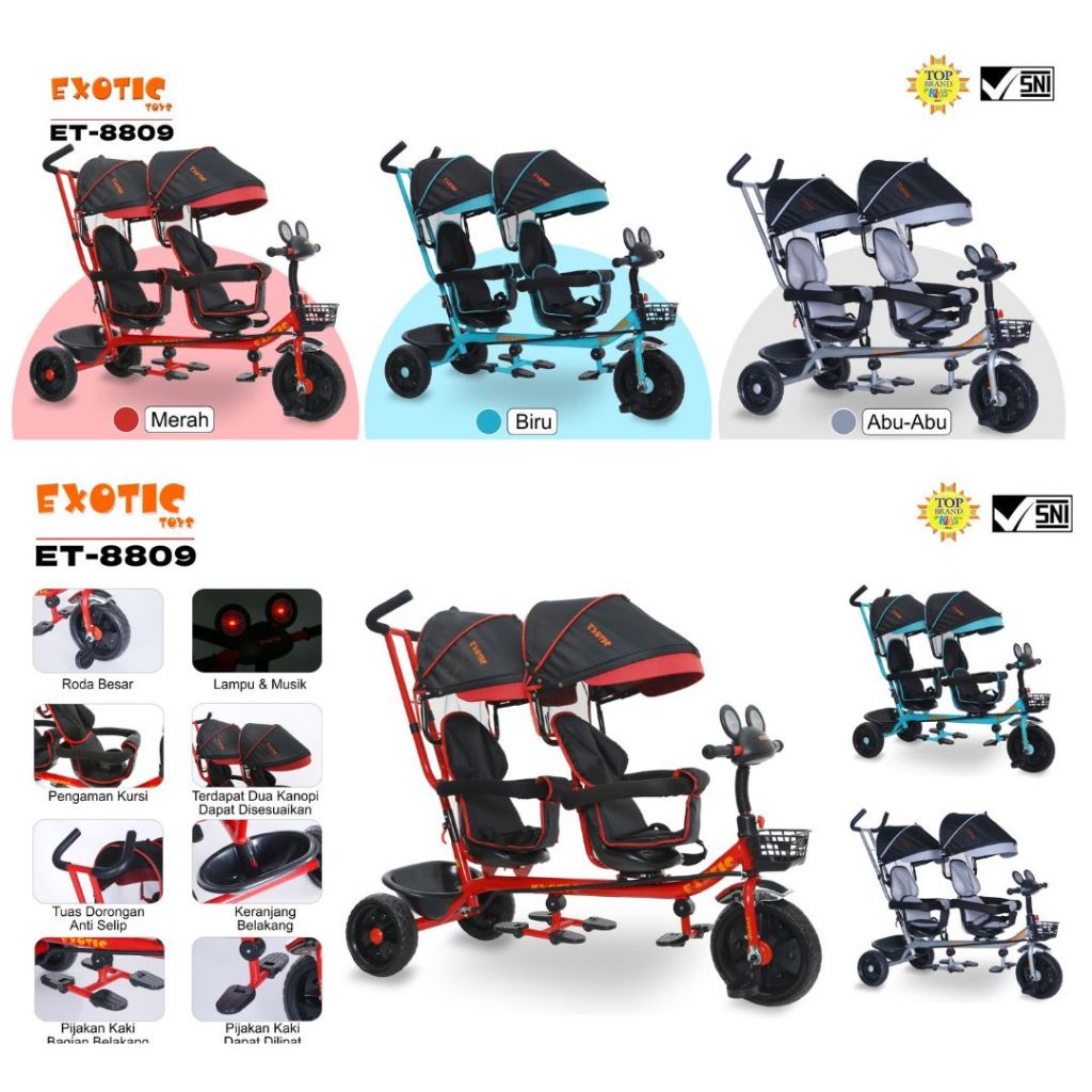 SEPEDA EXOTIC 8809/ SEPEDA ANAK KEMBAR EXOTIC 8809