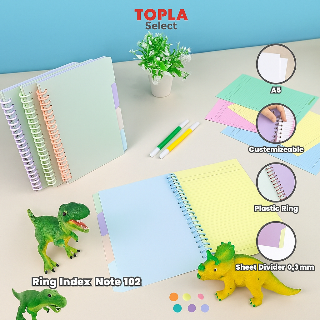 

Ring Index Notebook A5 B5 DIY Topla Estetik || Ring Index Notebook Topla A5 B5 Kreatif Estetik