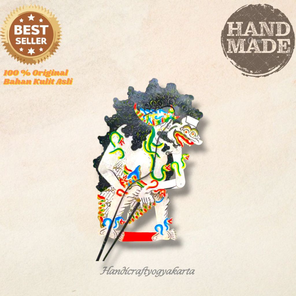 handicraftyogyakarta | wayang kulit Buto armal putih 55cm Buto Triwikromo