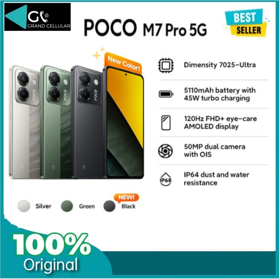 POCO M7 Pro 5G (8/256G) | Dimensity 7025-Ultra | 5110mAh battery | 120Hz AMOLED | 50MP OIS Fullset