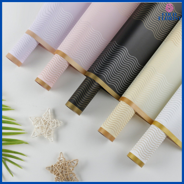 

Flower Wrapping Paper Varian List Gold Kertas Buket Bunga Cellophane Florist Ecer KB6188