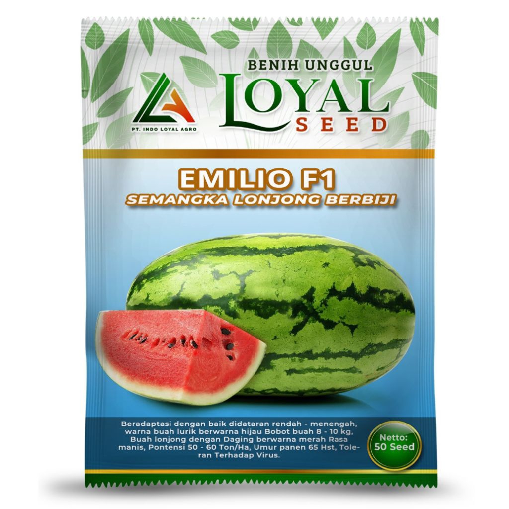 BENIH SEMANGKA EMILIO KEMASAN 25 BUTIR SEMANGKA LONJONG BERBIJI, SEMANGKA DRAGON CAP LOYAL SEED BENI