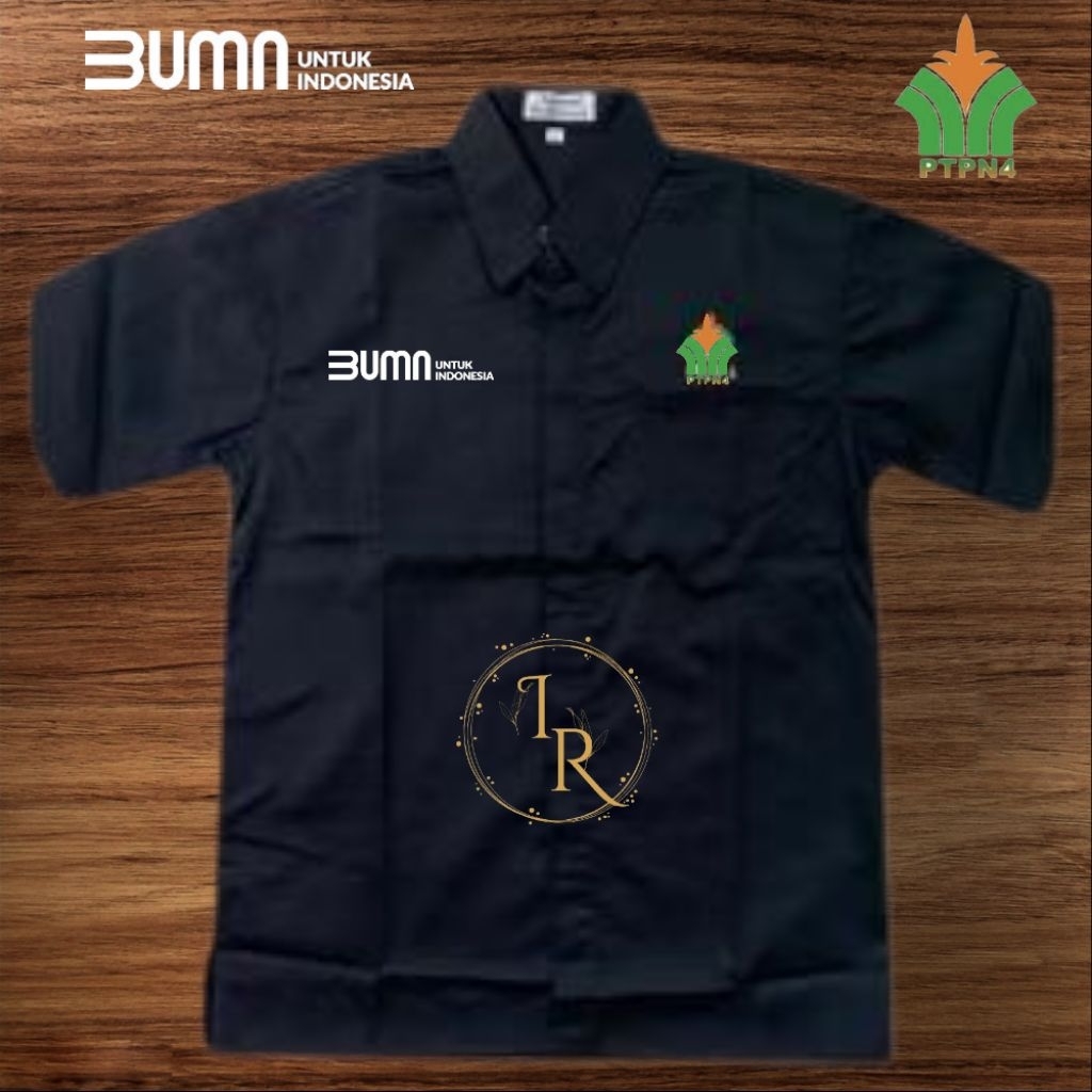 kemeja bumn PTPN 4 seragam bumn PTPN 4 hitam lengan pendek