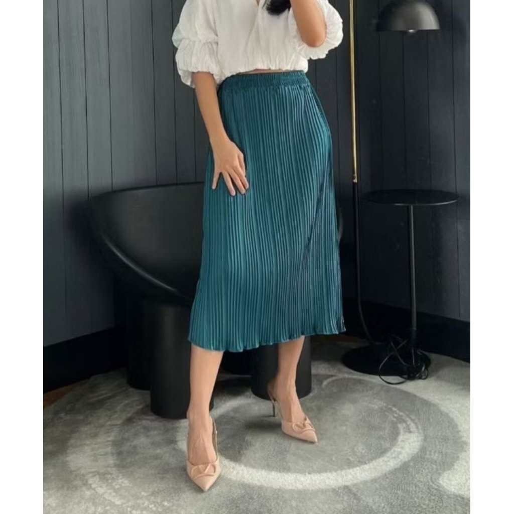 Rok Span Midi Rok 7/8 Plisket Premium