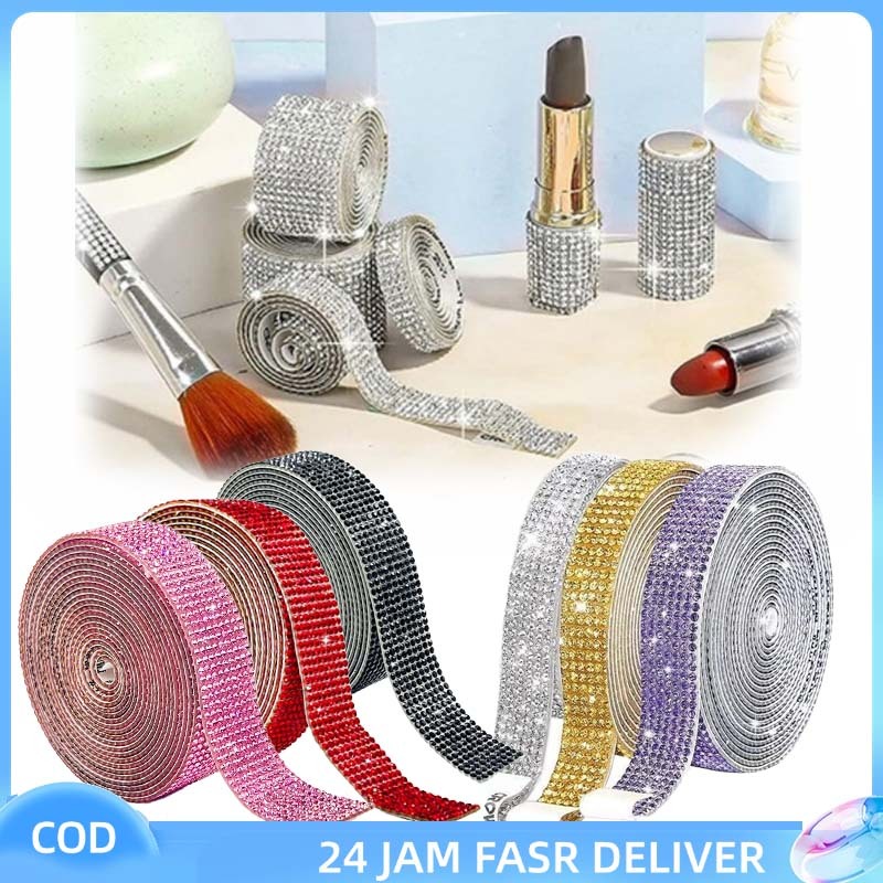 91cm Rhinestone Sticker Kristal Berlian DIY Diamond Sticker Bling Bling Crystal Sticker Premium Deco