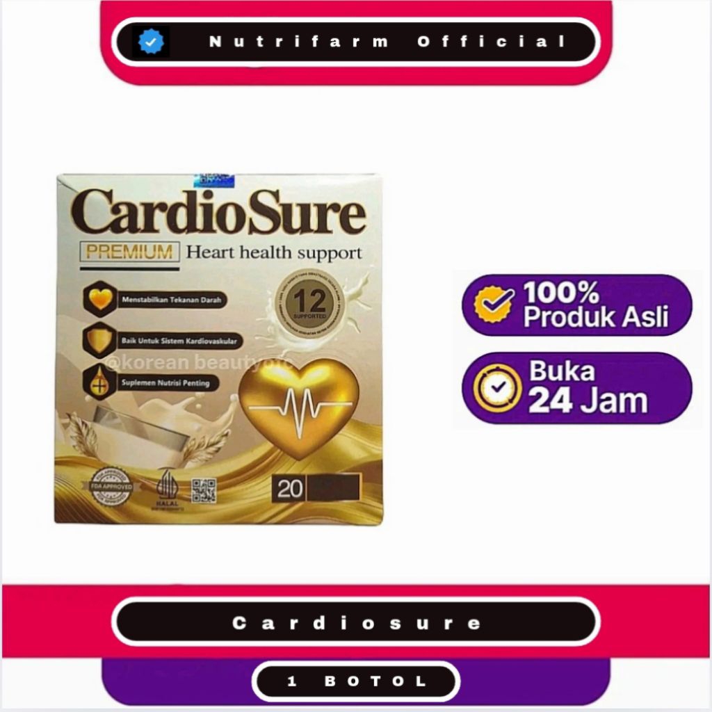 

Cardiosure Susu Premium Hipertensi Darah Tinggi Dan Jantung Asli Original BPOM - 1 BOX - 12 Sachet