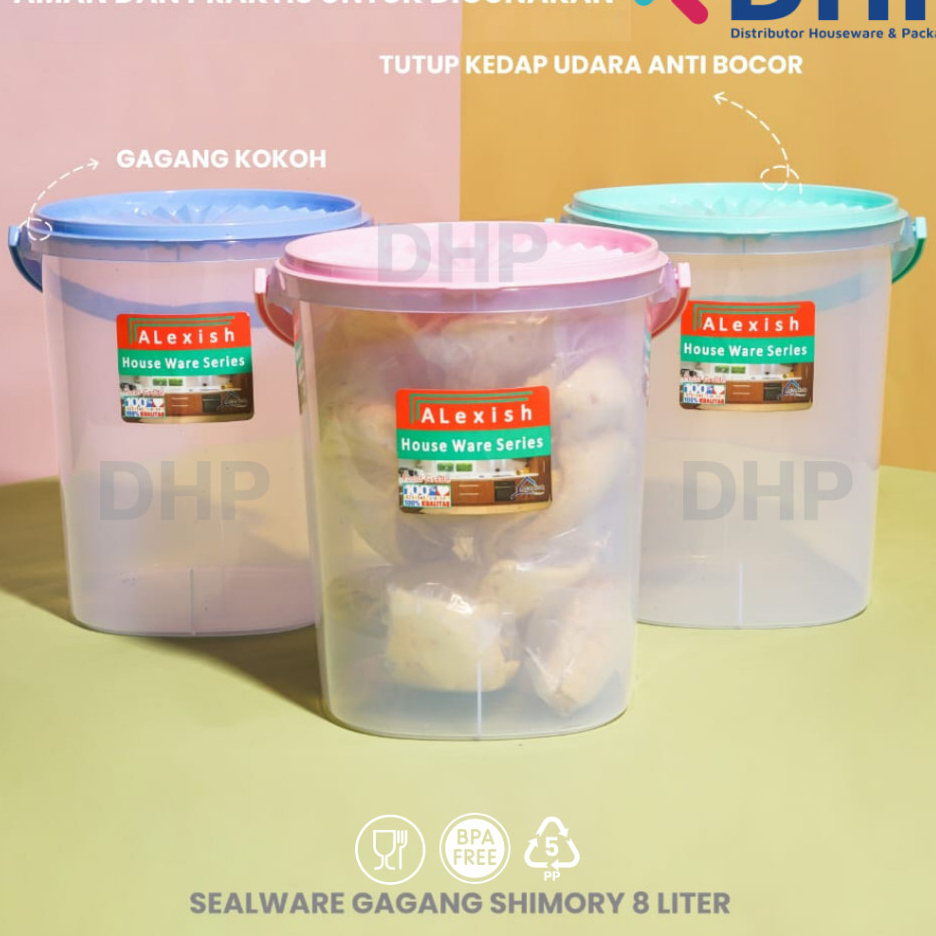 Toples Kerupuk 8 Liter Toples Gagang 8 Liter Toples Bahan Tebal Food Grade Toples Jinjing Alexish