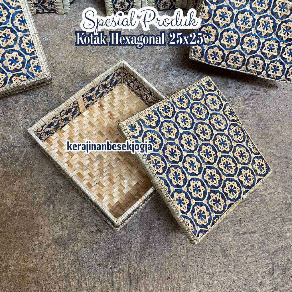 

READY KOTAK HANTARAN TRUNTUM 25X25 NAVY NATURAL | kotak hantaran kotak hampers bingkisan seserahan
