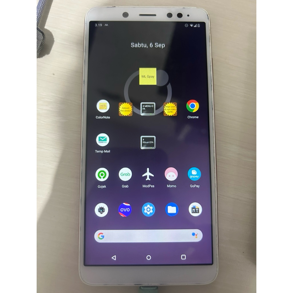 Redmi note 5 Sett Gopay Gojek Ovo