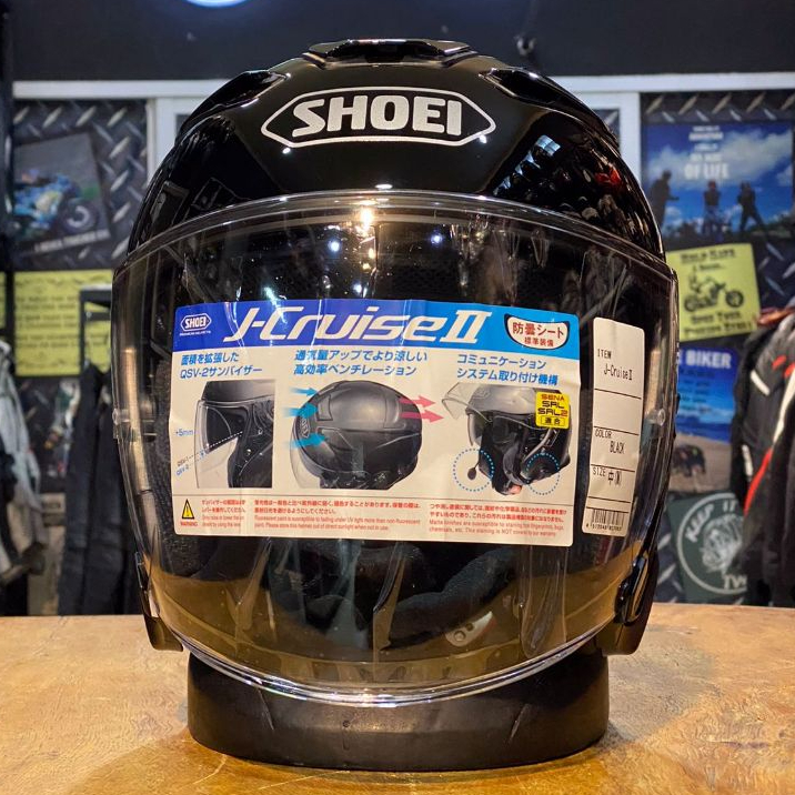 Shoei J-Cruise 2 Black Glossy Helm Half Face Shoei J-Cruise 2 Original