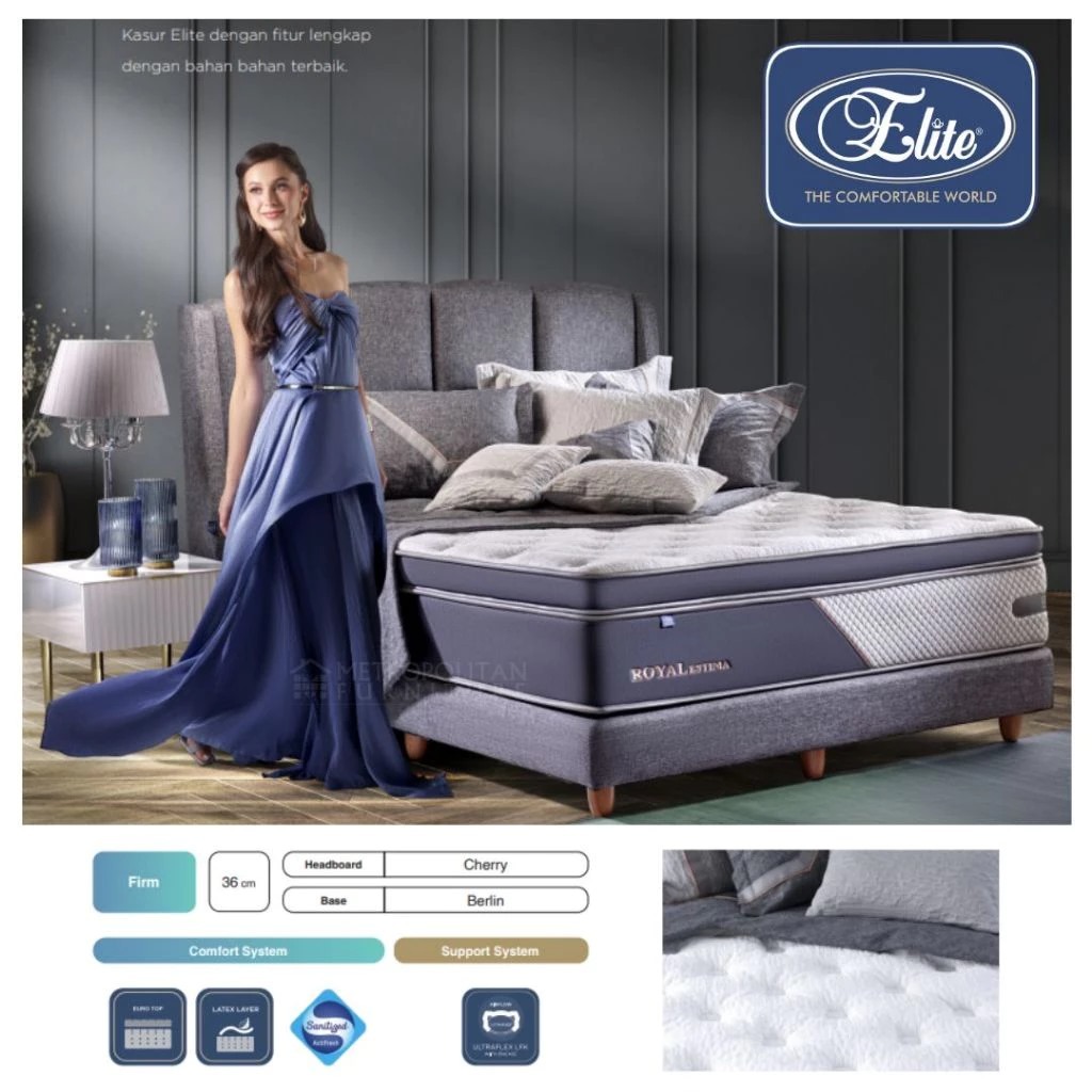 Springbed/Kasur/Matras/Ranjang/Set Springbed/Springbed modern/Springbed mewah/Elite Royal Estima-Inv