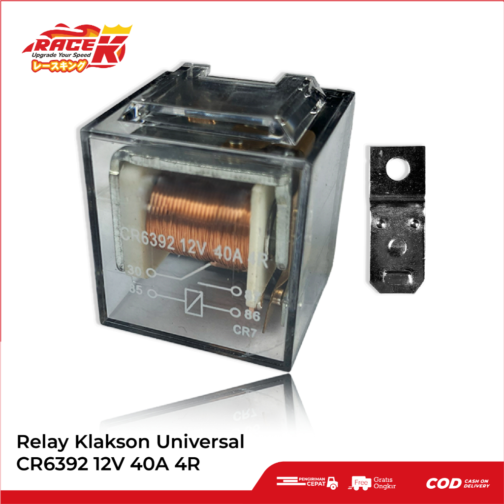 Relay Klakson Horn Kaki 4 R 12V Volt 40A Ampere Amp CR6392