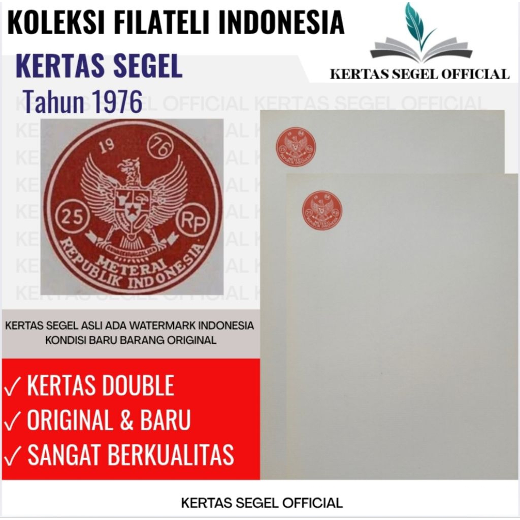 

KERTAS SEGEL TAHUN 1976 ORIGINAL