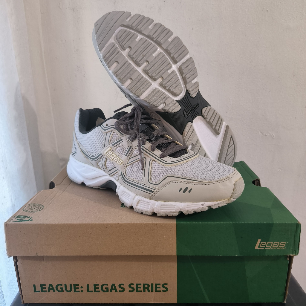 Sepatu League Legas Strakto LA M Gray Running Shoes Cowo Sneakers