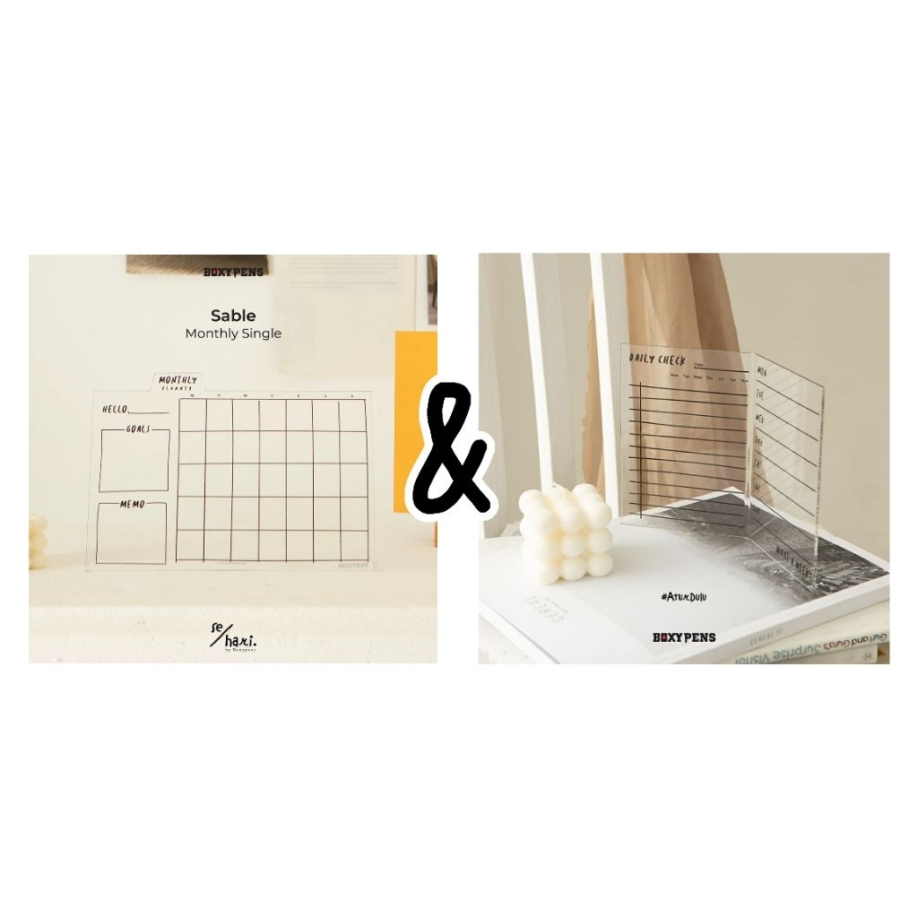

Boxypens Acrylic Monthly Single Standing dan Starter List-to-do Standing (Resell, kondisi baru)
