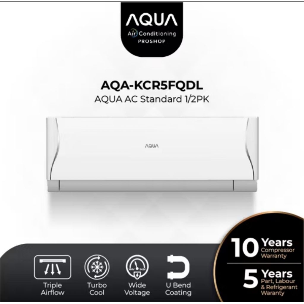 AC Aqua Blue Fin ½pk low Watt garansi 10 tahun
