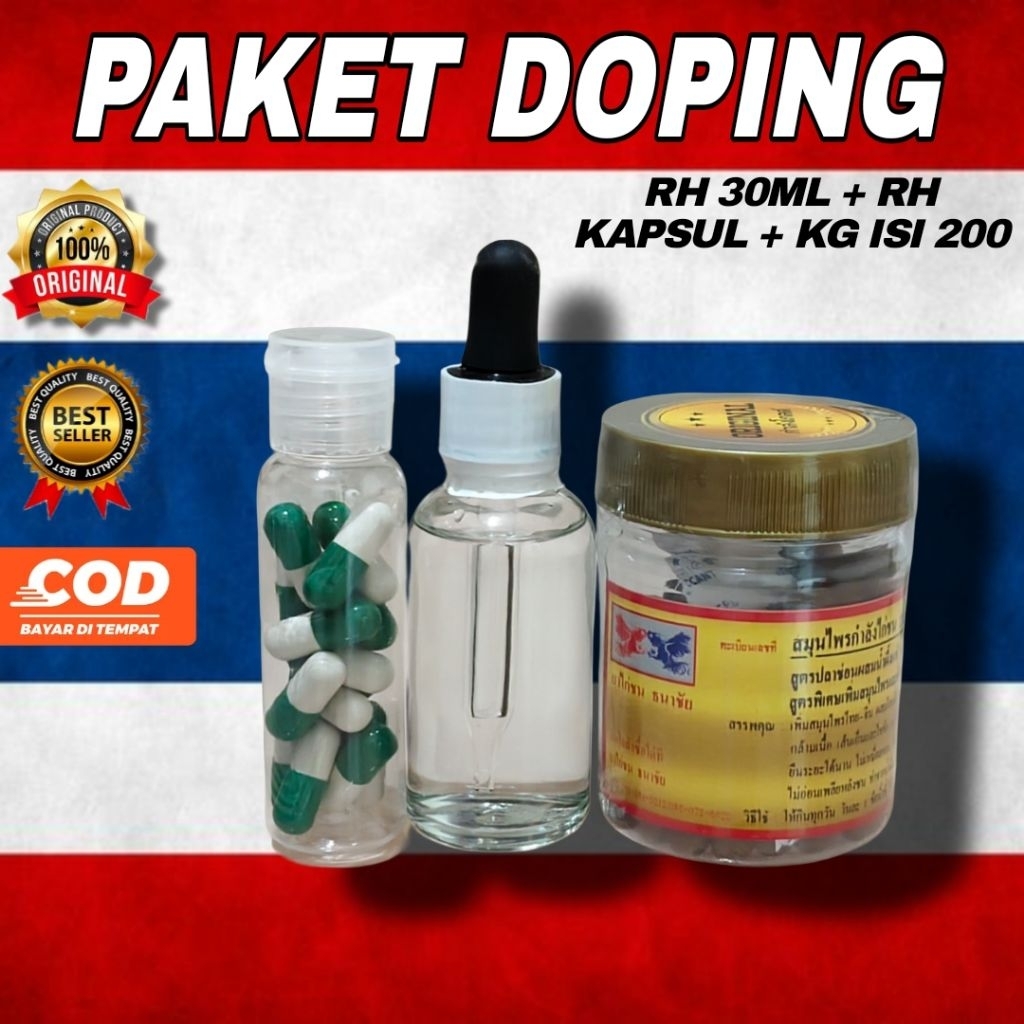 (PAKET DOPING) Racing Horse 30ml & Kamlang Gold Pills Isi 200 Original Thailand Terlaris Meningkatka
