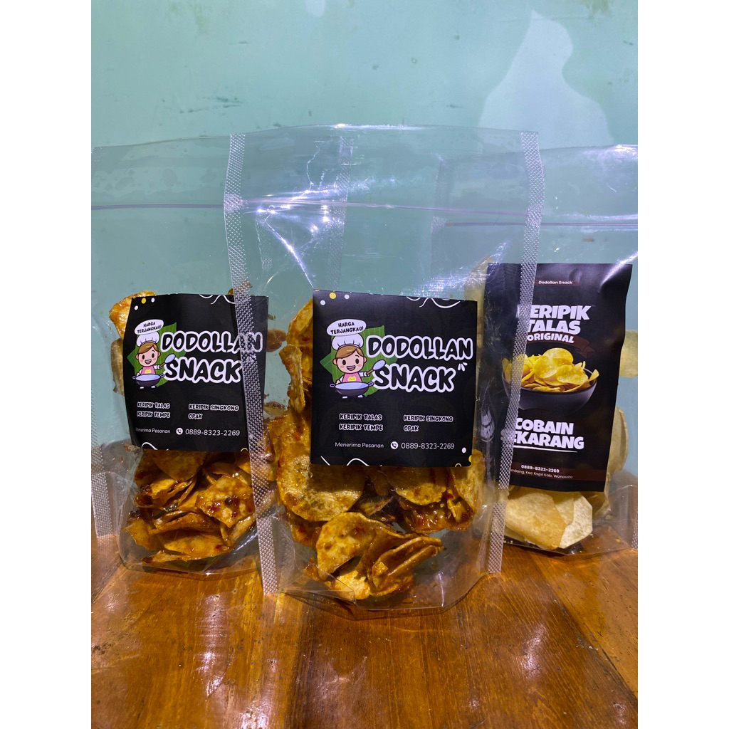 

Keripik talas 100 gram rasa original,pedas manis,balado