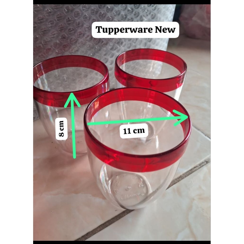 gelas crystal tupperware ecer ya